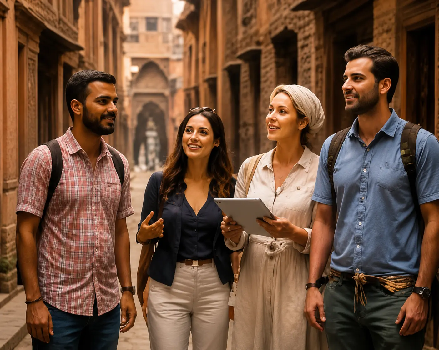 Tourists Walking